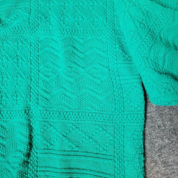 Vtg  Victoria Dry Goods Men's Size XL Green Chunky Knit Pullover Cotton Sweater - Picture 5 of 8